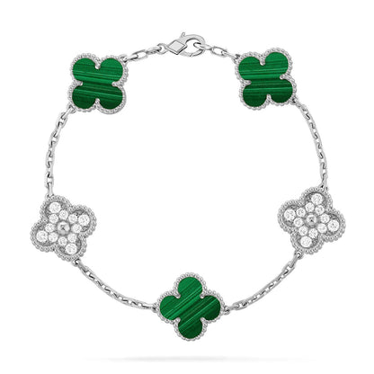 [Spark] CLOVER 5 MOTIF MALACHITE BRACELET COLLECTION