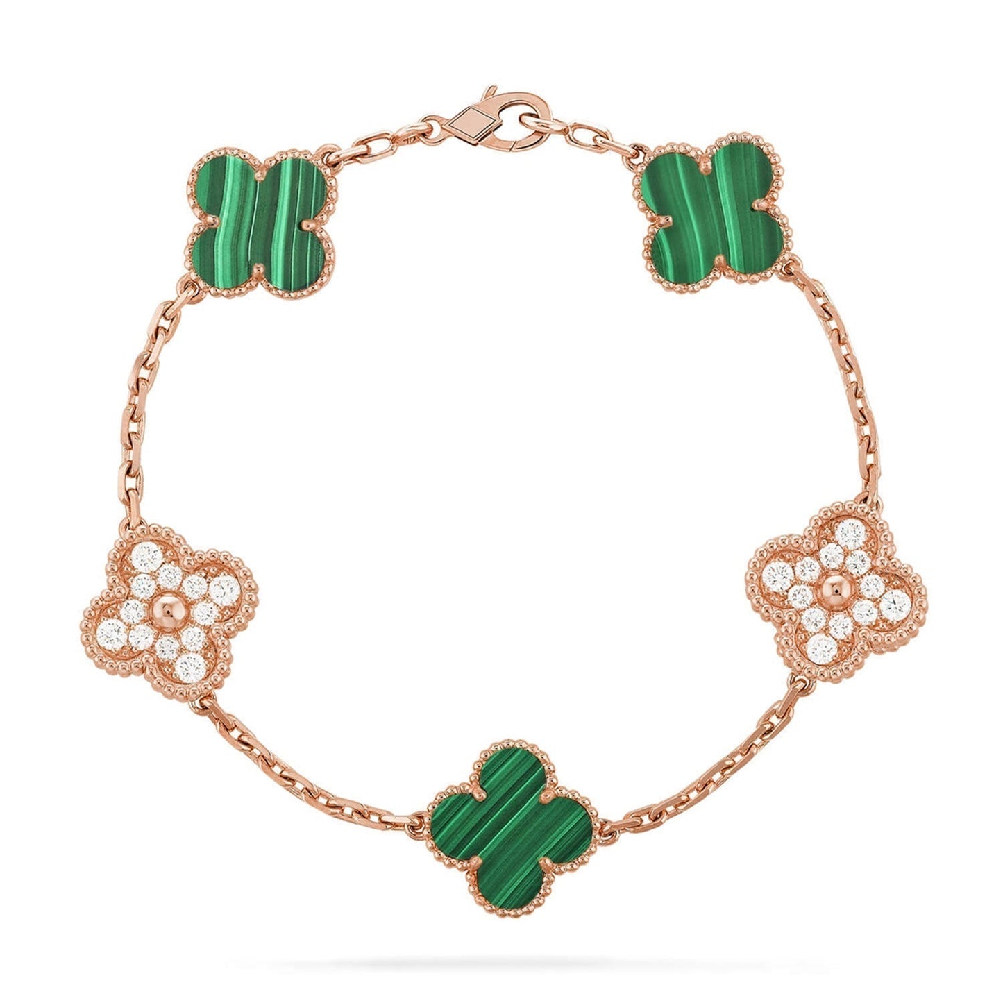 [Spark] CLOVER 5 MOTIF MALACHITE BRACELET COLLECTION