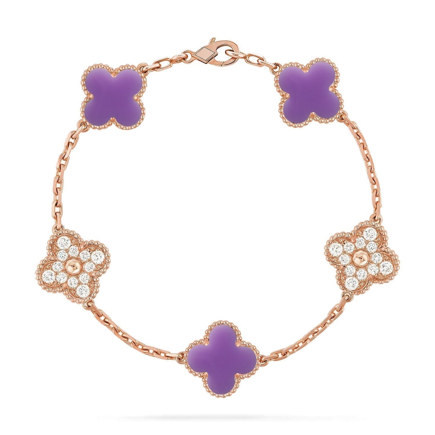 [Spark]CLOVER 5 MOTIF LIGHT PURPLE BRACELET COLLECTION