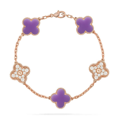 [Spark]CLOVER 5 MOTIF LIGHT PURPLE BRACELET COLLECTION