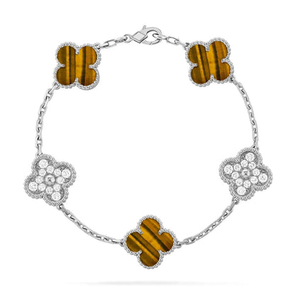 [Spark] CLOVER 5 MOTIFS TIGER EYE BRACELET COLLECTION