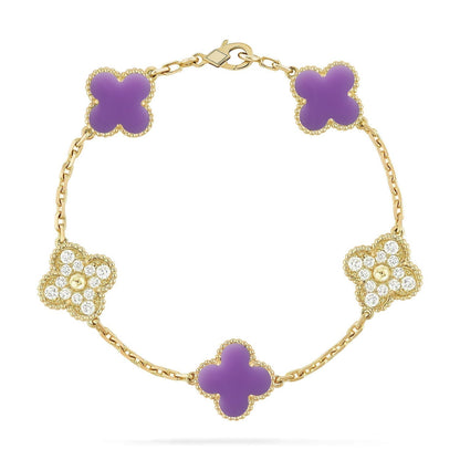 [Spark]CLOVER 5 MOTIF LIGHT PURPLE BRACELET COLLECTION