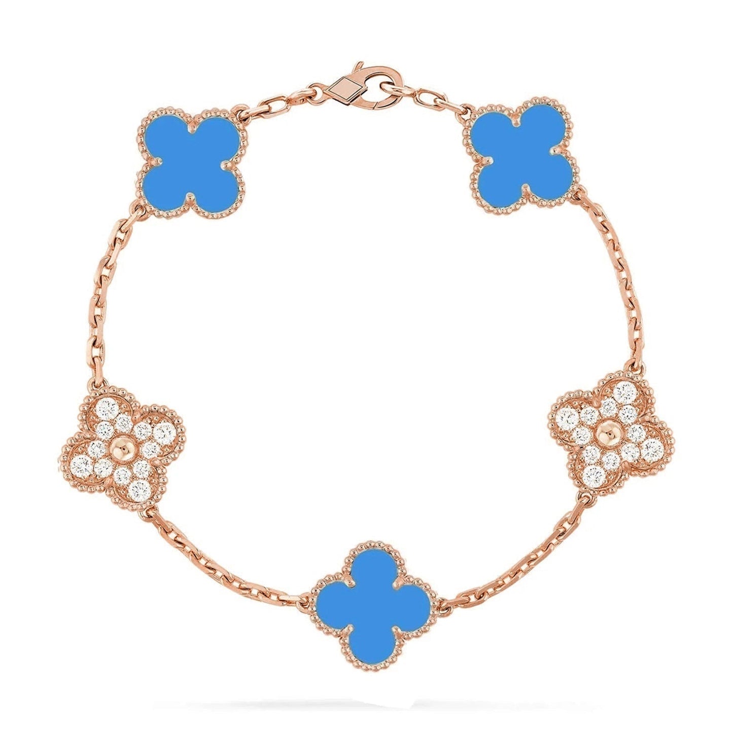 [Spark] CLOVER 5 MOTIF BLUE AGATE BRACELET COLLECTION