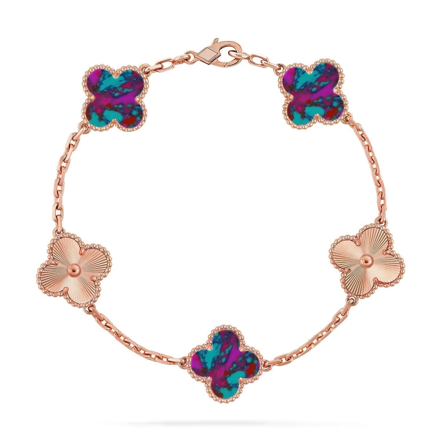 [Spark]CLOVER 5 MOTIF COLOR GEMSTONES BRACELET COLLECTION