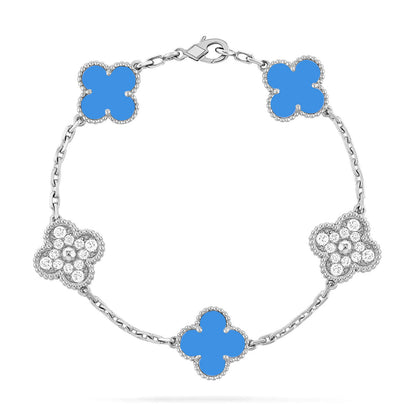 [Spark] CLOVER 5 MOTIF BLUE AGATE BRACELET COLLECTION