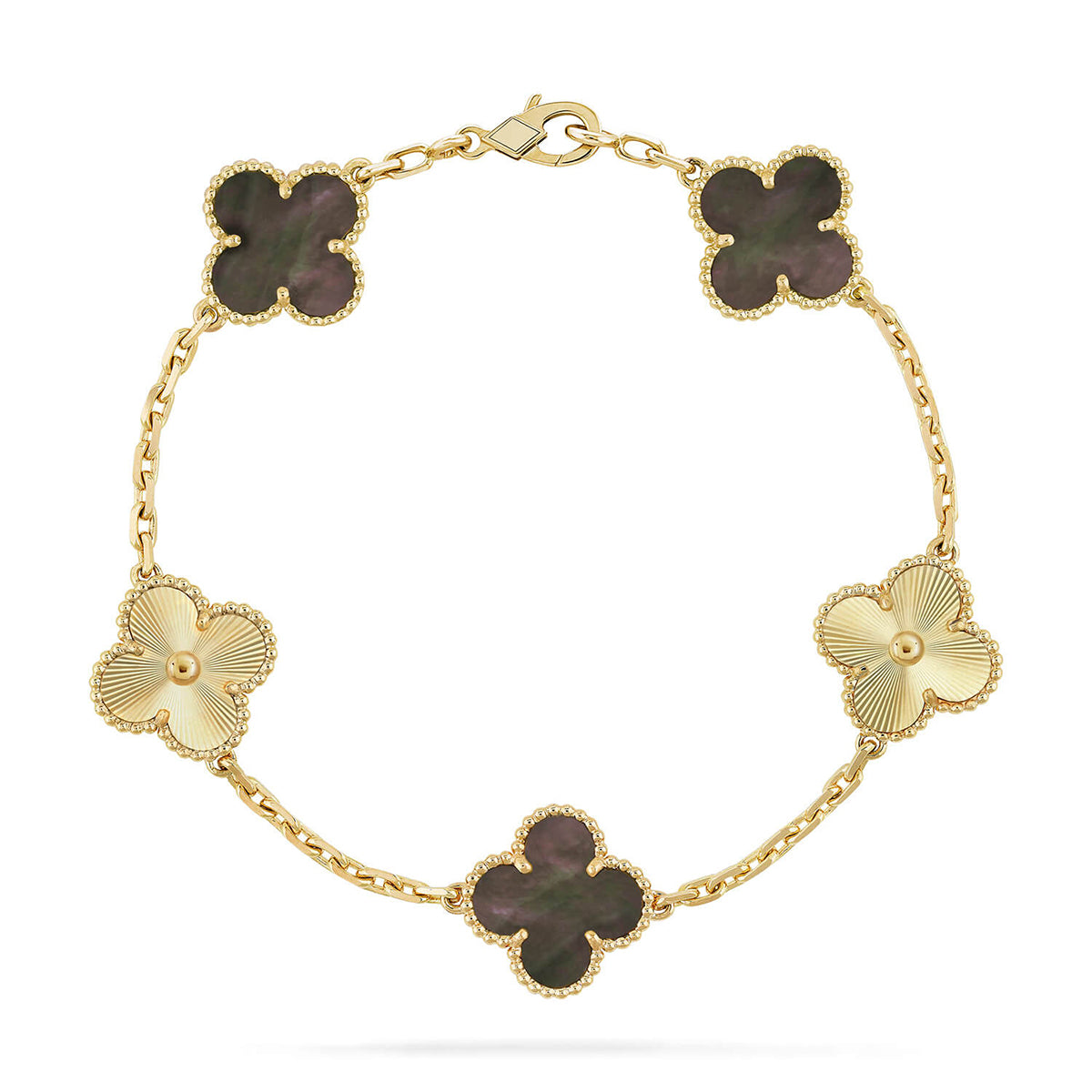 [Spark] CLOVER 5 MOTIF GRAY MOP BRACELET COLLECTION