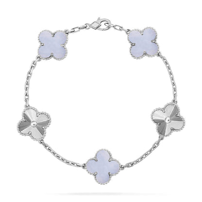 [Spark] CLOVER 5 MOTIF PURPLE CHALCEDONY BRACELET COLLECTION