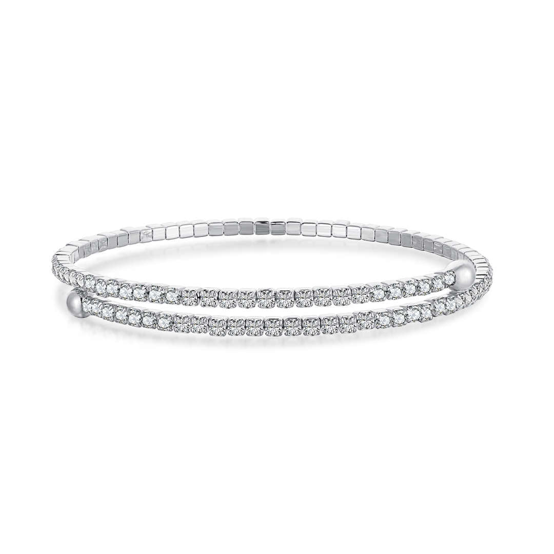 [Radiant Jewelry]Row of Diamonds Round Fashion Bracelet