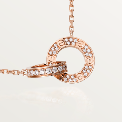 [Spark]LOVE 7.6MM NECKLACE Spark GOLD AND SILVER  FULL DIAMOND