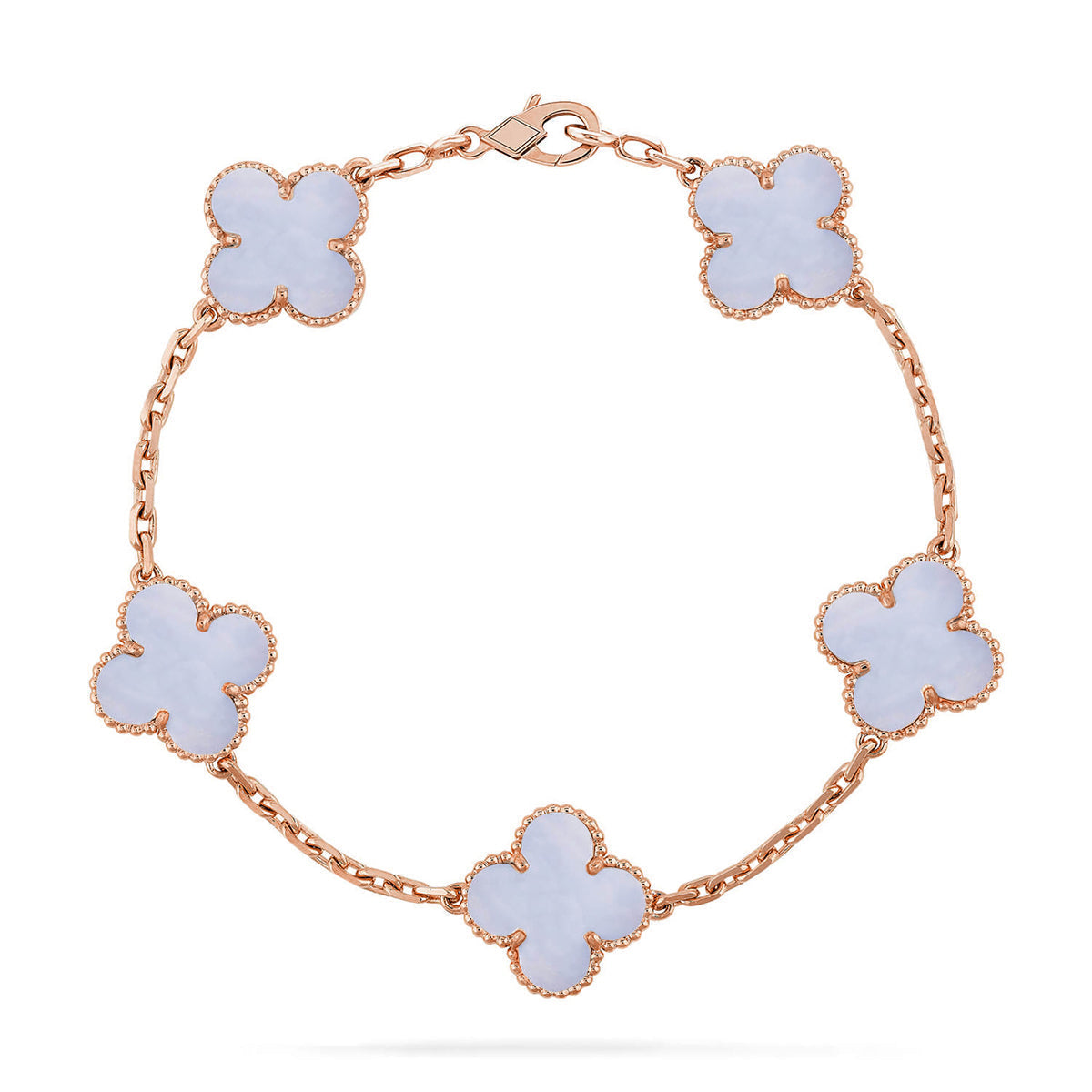 [Spark] CLOVER 5 MOTIF PURPLE CHALCEDONY BRACELET COLLECTION
