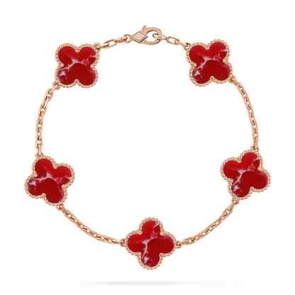 [Spark]CLOVER 5 MOTIF RED PATTERN BRACELET COLLECTION