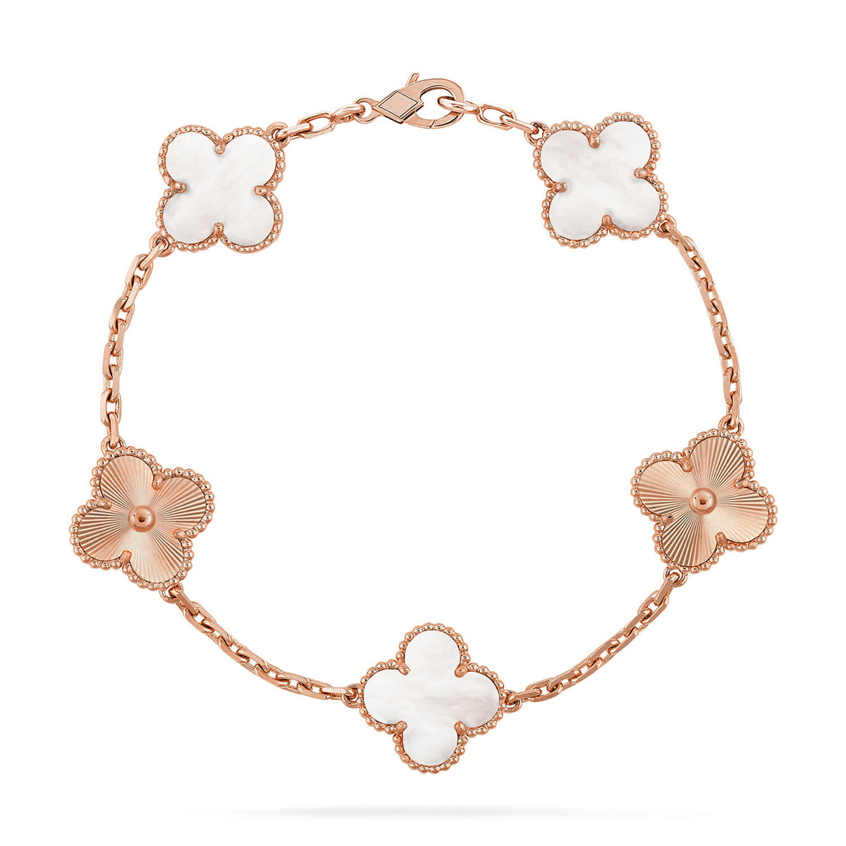 [Spark]CLOVER WHITE PEARL MOP 5 MOTIF BRACELET COLLECTION