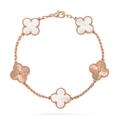 [Spark]CLOVER WHITE PEARL MOP 5 MOTIF BRACELET COLLECTION