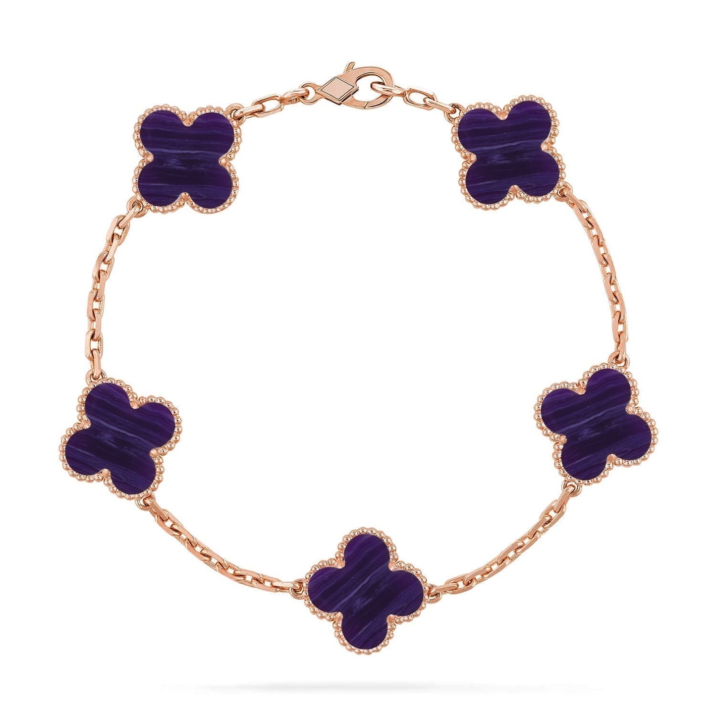 [Spark]CLOVER 5 MOTIF PURPLE STRIPES BRACELET COLLECTION