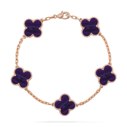 [Spark]CLOVER 5 MOTIF PURPLE STRIPES BRACELET COLLECTION