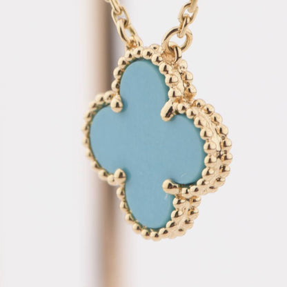 [Spark]CLOVER 15MM VINTAGE TURQUOISE NECKLACE