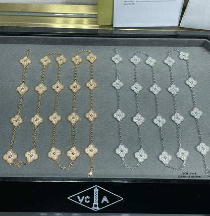 [Spark]CLOVER 20 MOTIFS FULL-DIAMOND NECKLACE