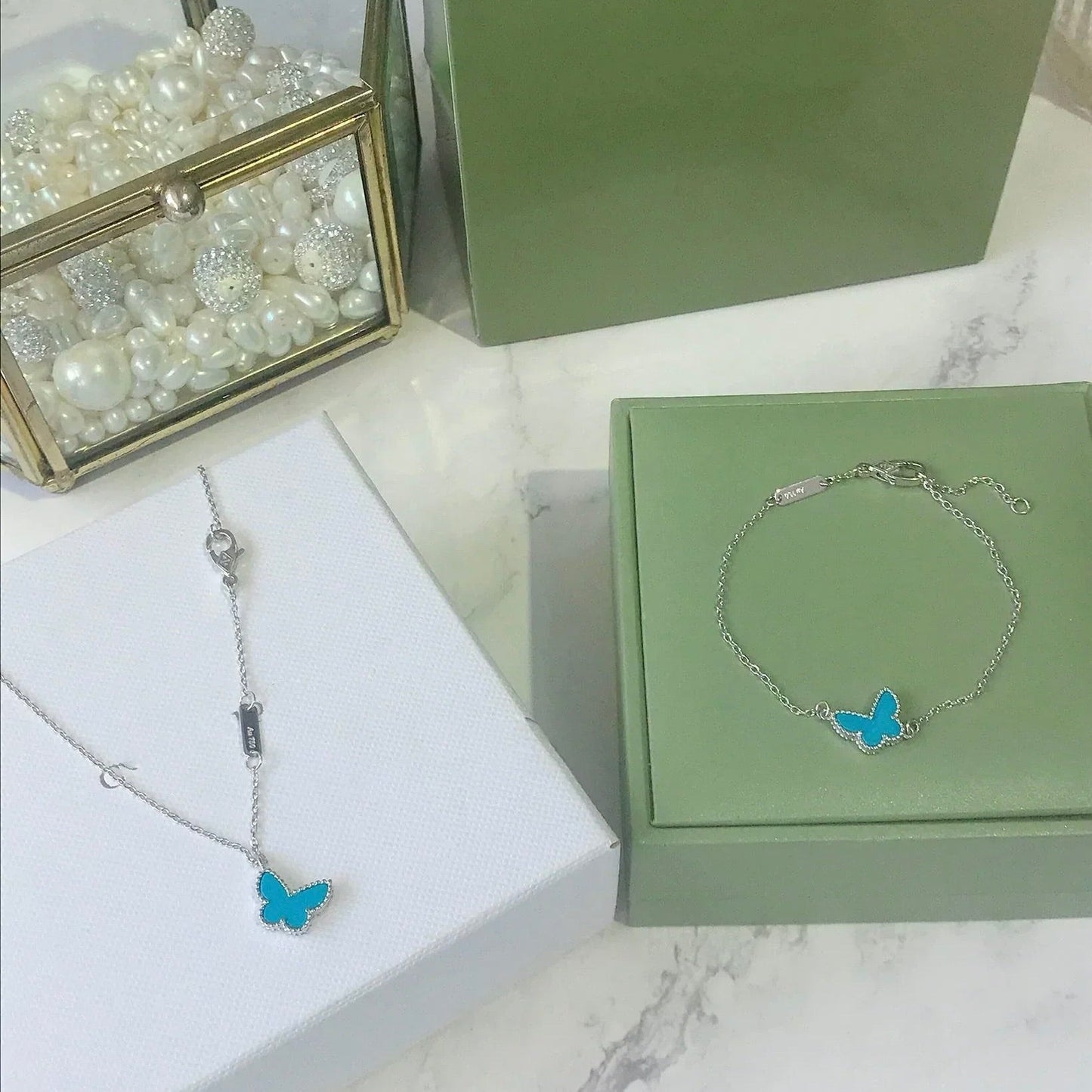 [Spark]BUTTERFLY TURQUOISE BUTTERFLY BRACELET SILVER
