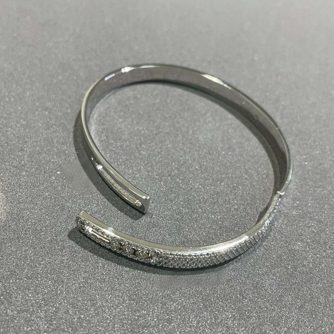 [Spark]Move Noa Rose Gold Pavé Diamond Bangle Bracelet
