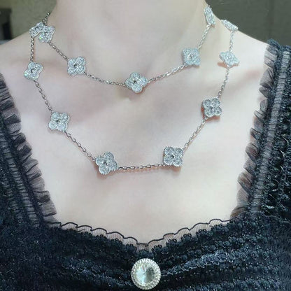 [Spark]CLOVER 20 MOTIFS FULL-DIAMOND NECKLACE