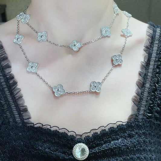 [Spark]CLOVER 20 MOTIFS FULL-DIAMOND NECKLACE
