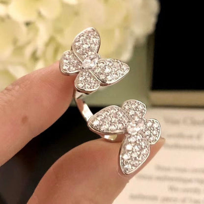 [Spark]TWIN SILVER BUTTERFLY DIAMOND RING