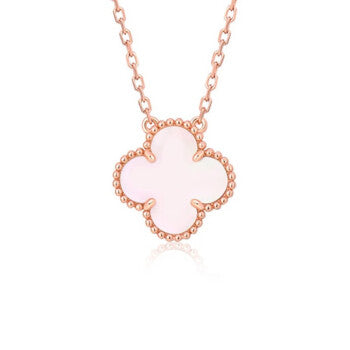 [Spark]CLOVER 15MM PINK MOTHER-OF-PEARL SINGLE FLOWER NECKLACE