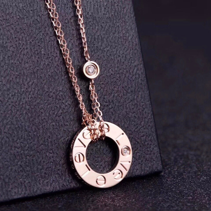 [Spark]LOVE NECKLACE 16MM 2 DIAMONDS