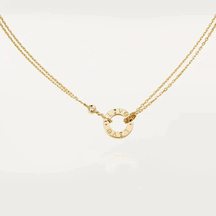 [Spark]LOVE NECKLACE 16MM 2 DIAMONDS