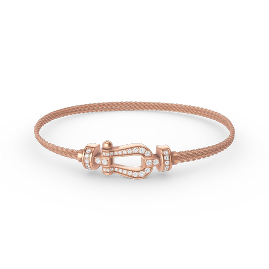 [Spark]FORCE SMALL HORSESHOE  DIAMOND CHAIN ROPE BRACELET