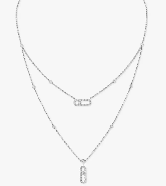 [Spark]MS Double-Circle Full-Diamond Necklace