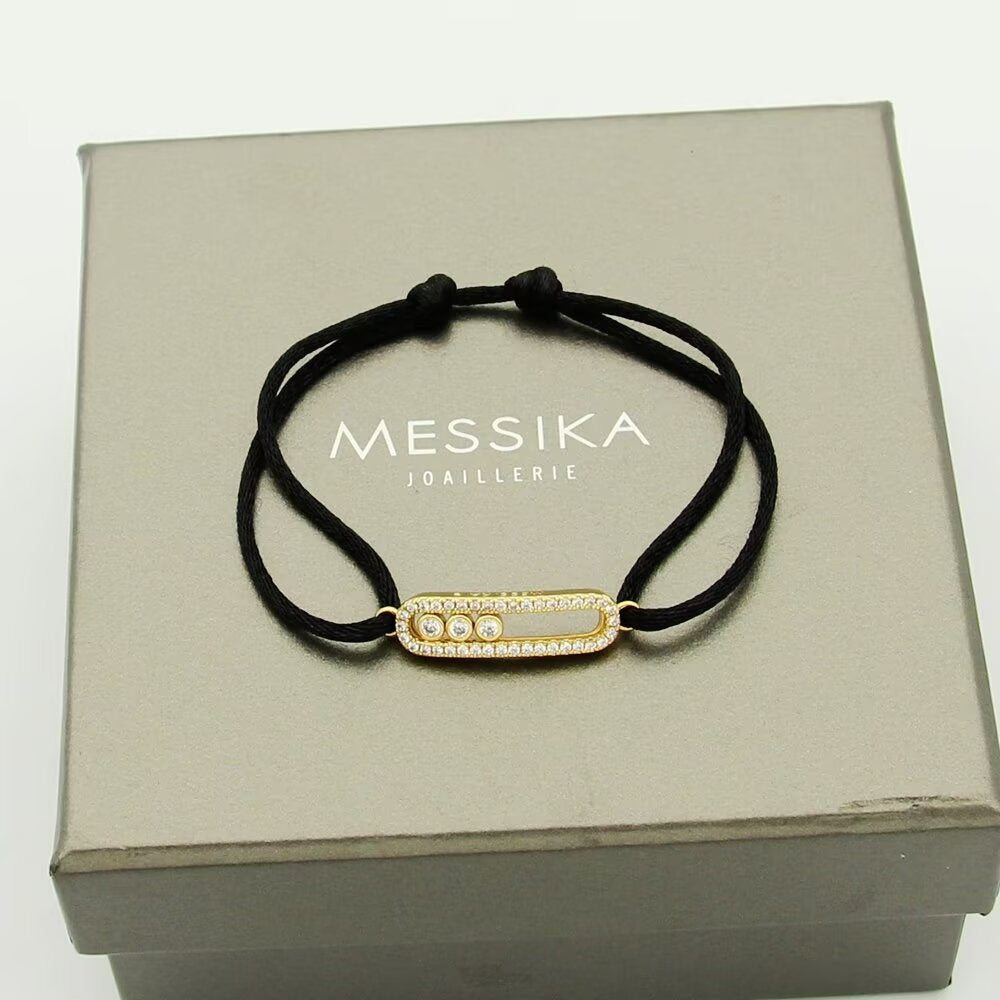 [Spark]Messika Care(s) pink cord pavé bracelet