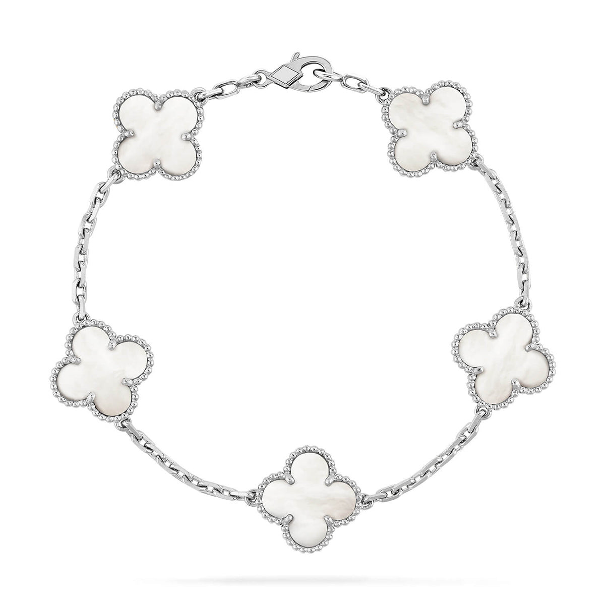 [Spark]CLOVER WHITE PEARL MOP 5 MOTIF BRACELET COLLECTION