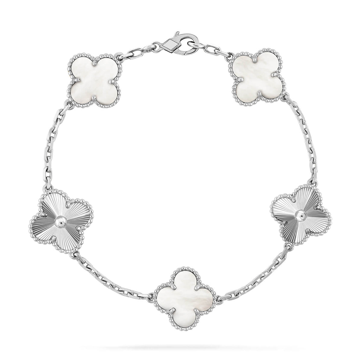 [Spark]CLOVER WHITE PEARL MOP 5 MOTIF BRACELET COLLECTION