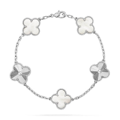 [Spark]CLOVER WHITE PEARL MOP 5 MOTIF BRACELET COLLECTION