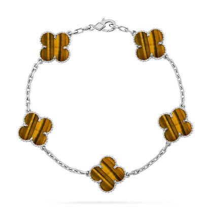 [Spark] CLOVER 5 MOTIFS TIGER EYE BRACELET COLLECTION