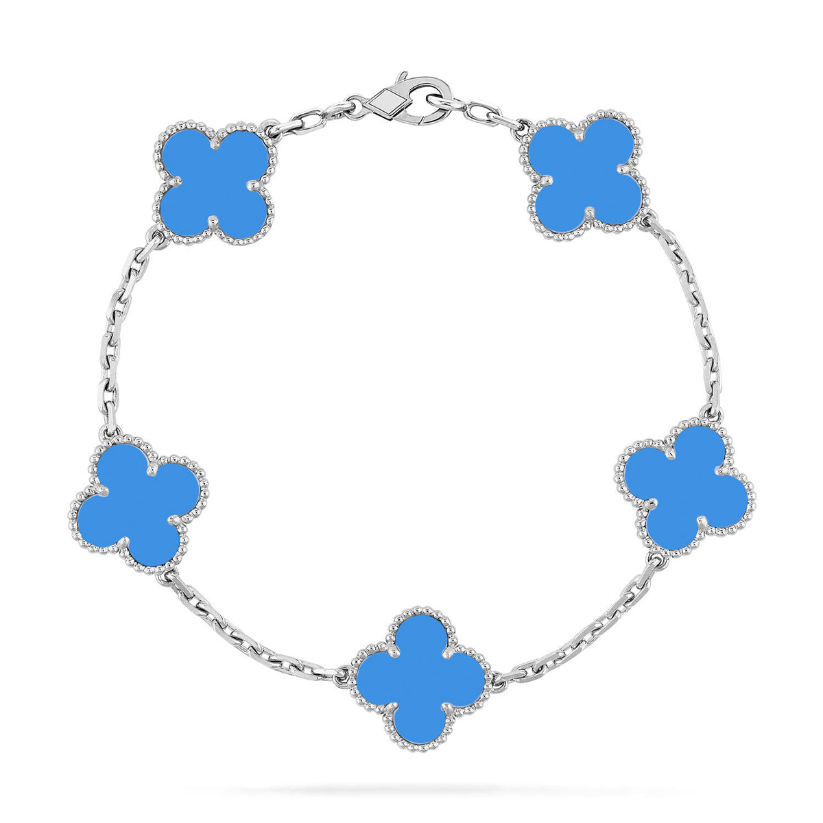 [Spark] CLOVER 5 MOTIF BLUE AGATE BRACELET COLLECTION