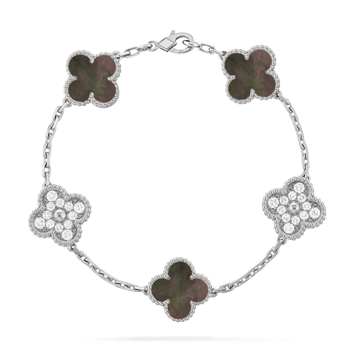 [Spark] CLOVER 5 MOTIF GRAY MOP BRACELET COLLECTION