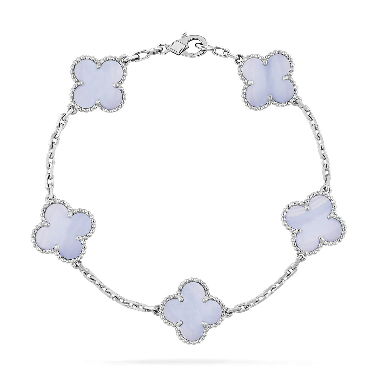 [Spark] CLOVER 5 MOTIF PURPLE CHALCEDONY BRACELET COLLECTION