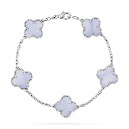[Spark] CLOVER 5 MOTIF PURPLE CHALCEDONY BRACELET COLLECTION