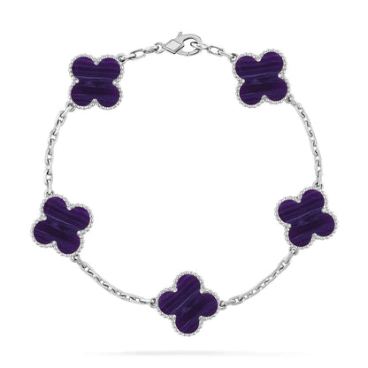 [Spark]CLOVER 5 MOTIF PURPLE STRIPES BRACELET COLLECTION