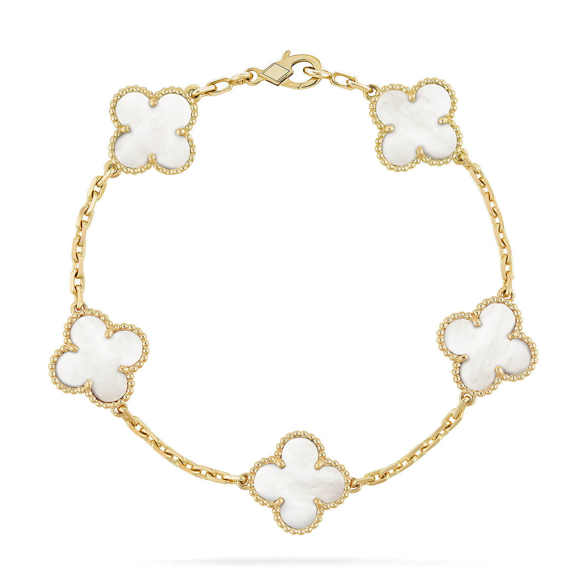 [Spark]CLOVER WHITE PEARL MOP 5 MOTIF BRACELET COLLECTION