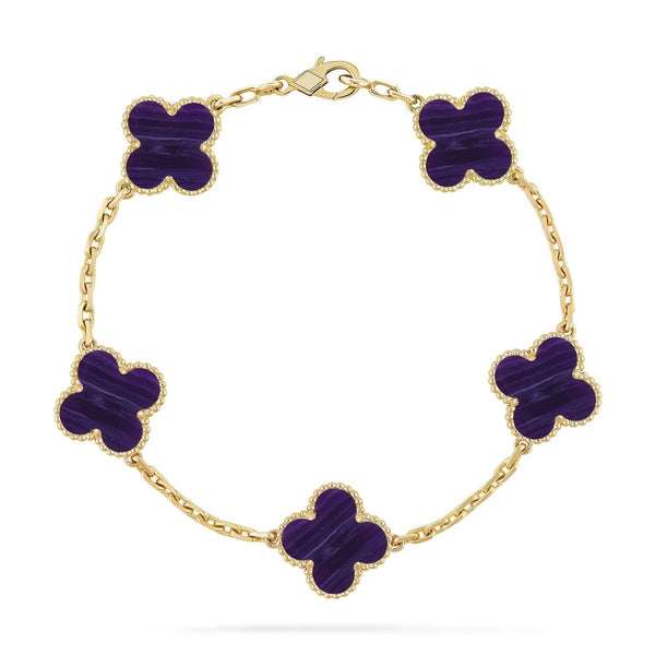 [Spark]CLOVER 5 MOTIF PURPLE STRIPES BRACELET COLLECTION