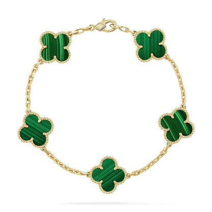 [Spark] CLOVER 5 MOTIF MALACHITE BRACELET COLLECTION