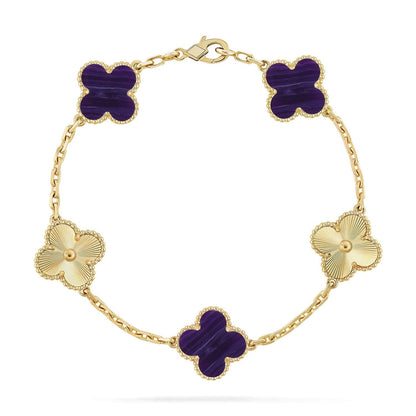 [Spark]CLOVER 5 MOTIF PURPLE STRIPES BRACELET COLLECTION