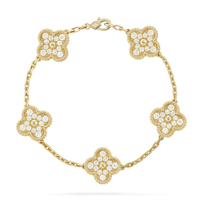 [Spark] CLOVER 5 MOTIF FULL DIAMOND BRACELET COLLECTION