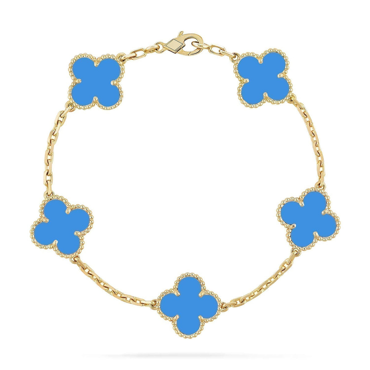 [Spark] CLOVER 5 MOTIF BLUE AGATE BRACELET COLLECTION