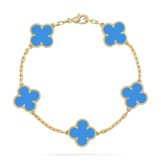 [Spark] CLOVER 5 MOTIF BLUE AGATE BRACELET COLLECTION
