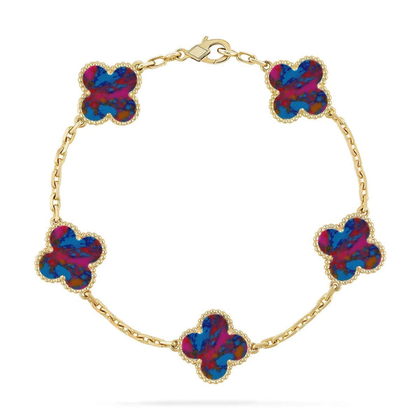 [Spark]CLOVER 5 MOTIF COLOR GEMSTONES BRACELET COLLECTION