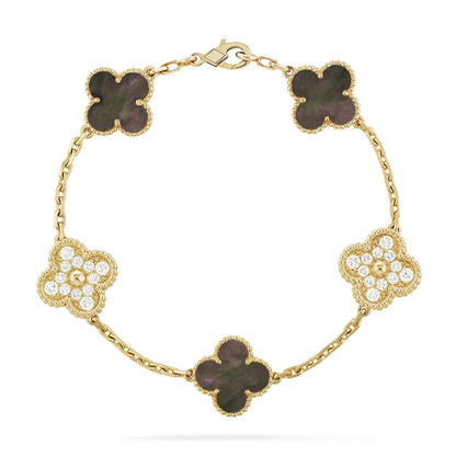[Spark] CLOVER 5 MOTIF GRAY MOP BRACELET COLLECTION